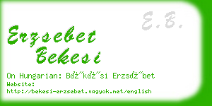 erzsebet bekesi business card
